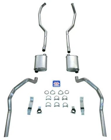 Fits 1967 - 1969 Camaro 2-1_2_ Exhaust System with Big Block with Cast Iron Manifolds 23027
